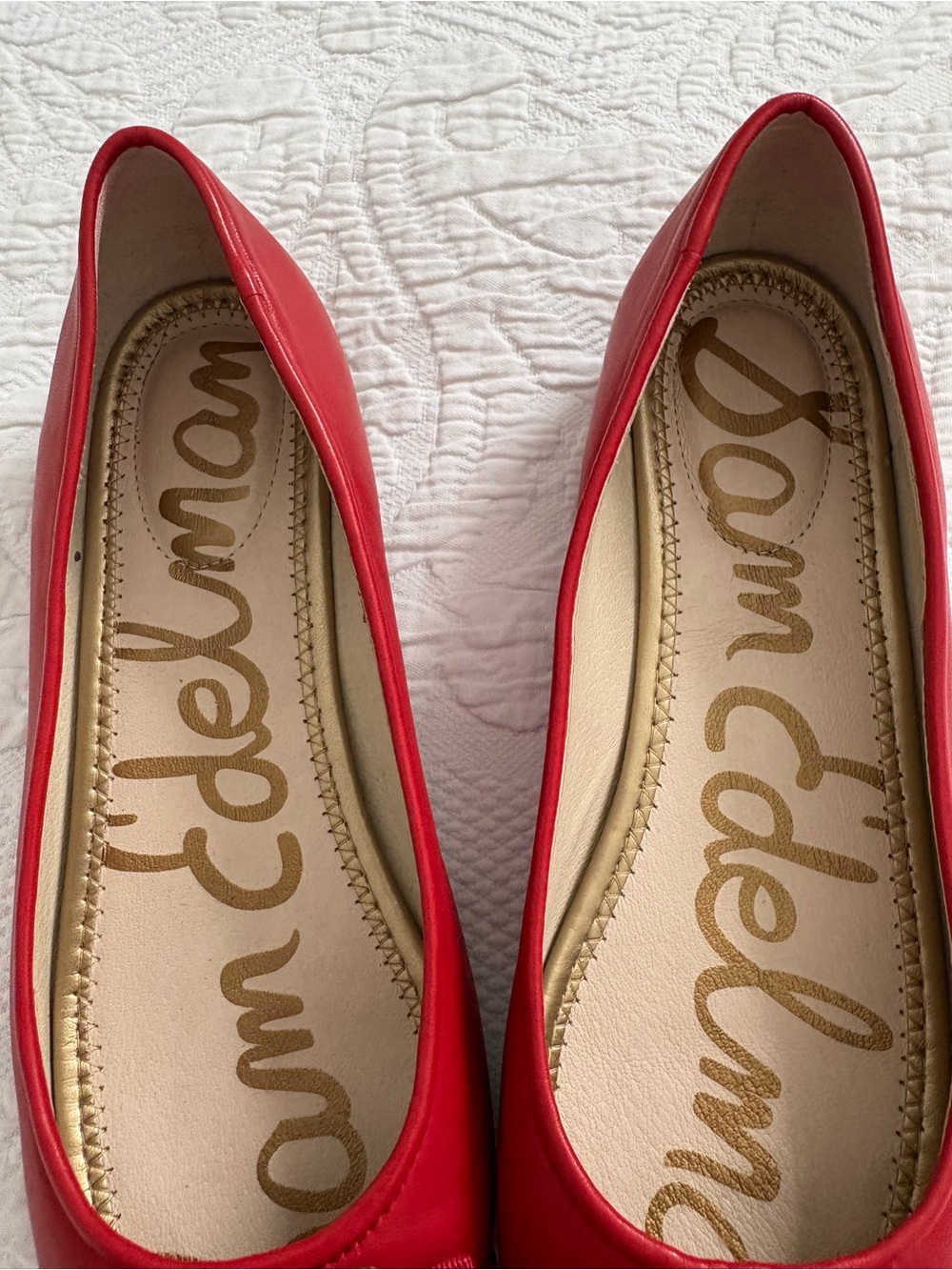 Sam Edelman Red Leather Bow Ballet Flats Classic career 8.5 - Picture 10 of 12